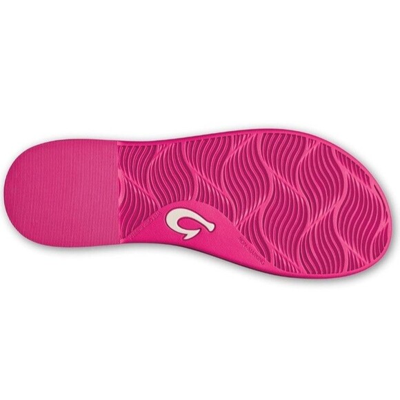Olukai Women’s 'AKA Flip Flops Knot Thong Sandals Beach Pink Plumeria Size 8 NWT - Picture 2 of 7